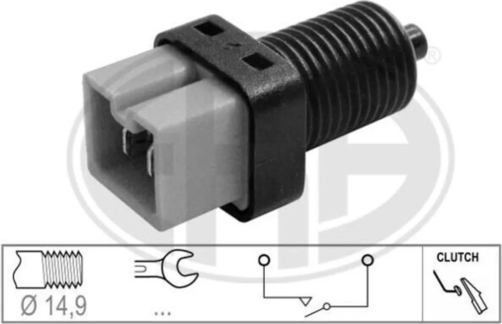 ERA 330713 - OE 4534 37 Interruttore luci freno per C8 (EA, EB), Jumpy (U6U), Jumpy (B), C3 I (FC, FN), C5 I (DC), C5 I (DE), Ulysse, 206 CC (2D), 206 (2A/C), 206 (2E/K), 206 SW (2E/K), 307, 307 CC (3B), 307 SW (3H), 607 (9D, 9U), 807 (EB), Expert (224), Expert (222), Expert (223)