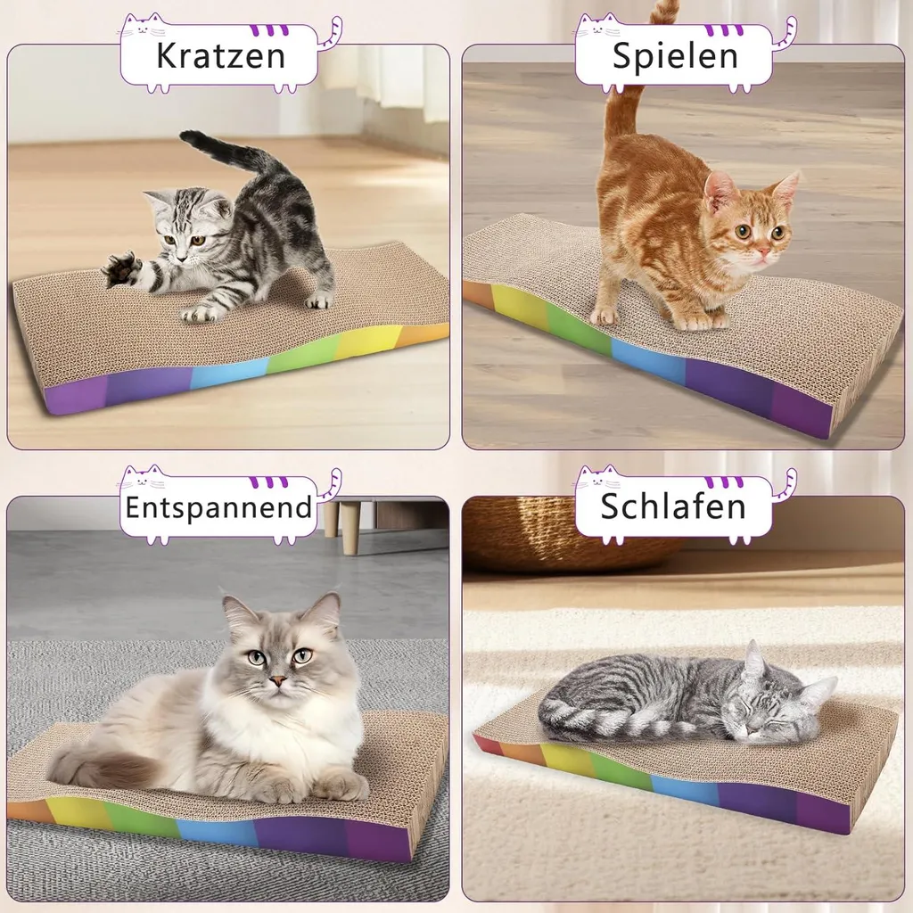 Carton à griffer pour chats recyclable 62cm lot de 2 pour soin des griffes