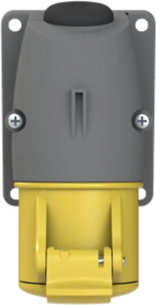 Socle de Prise Murale Industrielle CEE 3 Broches 16A Jaune 110V