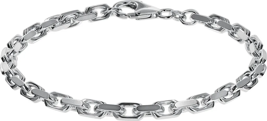 Bracelet Homme Argent 925 Motif Ancre - Gourmette Masculine Chic 21 cm