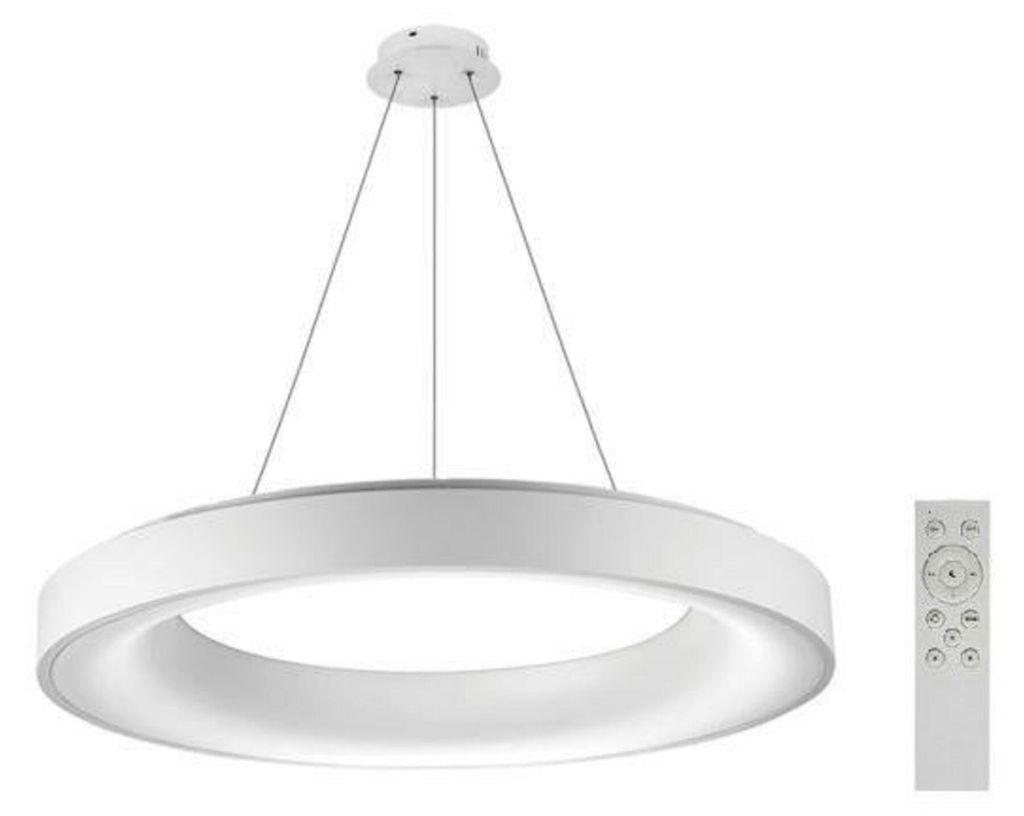 AZzardo LED-Pendelleuchte Sovana, 80° CCT, weiß, dimmbar, AZ3448, 80 W, 4000 lm, 2700–6500 K, IP20, 78 cm, weiß
