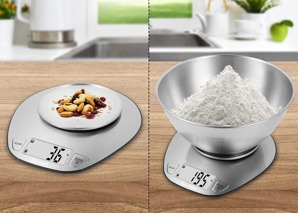 Duronic KS1080 - Bilancia da cucina, con una capacità di 10 kg, precisione a 1 g, ampio display digitale, funzione di aggiunta di peso tara, ideale per pasticceria o come bilancia postale