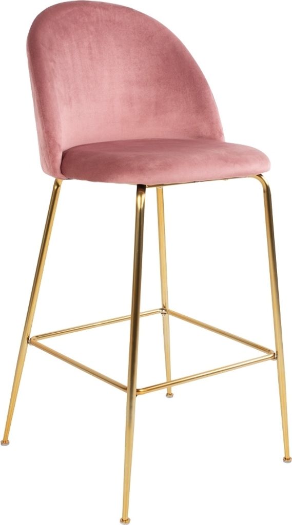 Barhocker >Lausanne< (2er-Set) in Rosa, Velour - 55x108x60cm (BxHxT)