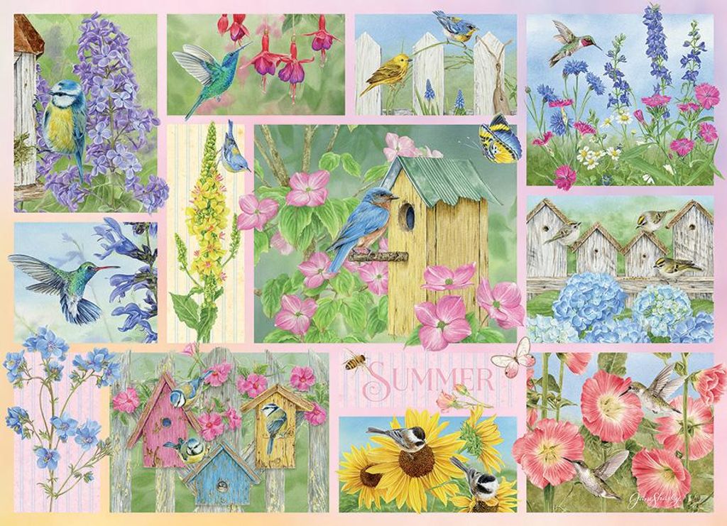 Cobble Hill Puzzle Garden Birds in Summer - 500 Teile Sommer Vögel Spaß