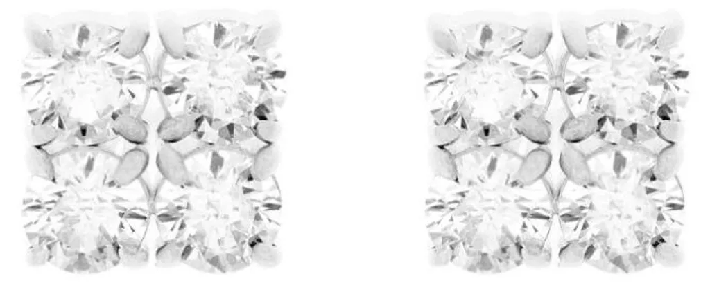 Boucles d'oreilles carrées en acier Cryston Lumiere 23251 avec zircon
