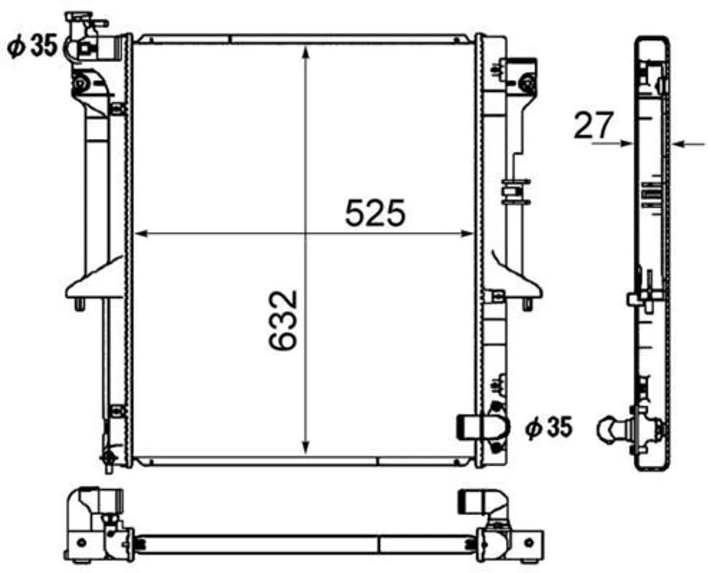 Radiateur de remplacement pour Mitsubishi L200 Pickup idéal pour remorquage