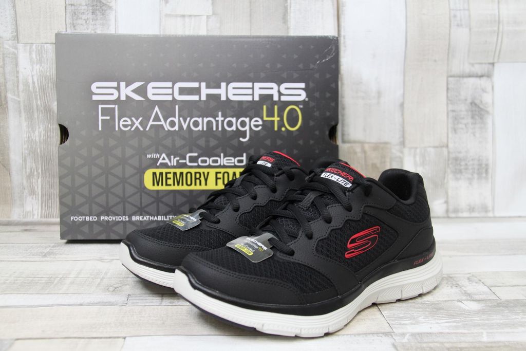 Skechers Herren Schnürer Flex-Lite schwarz 40