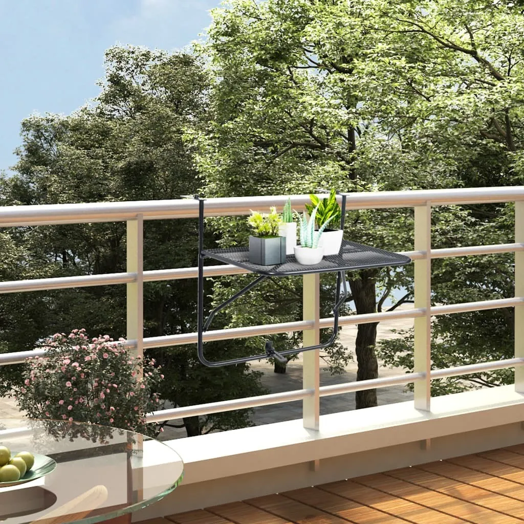 Tavolino da Balcone 60x40 Nero in Acciaio | Vivi il tuo Outdoor
