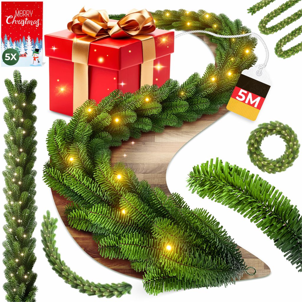 KESSER® Weihnachtsgirlande LED Beleuchtung Girlande Produktbild 