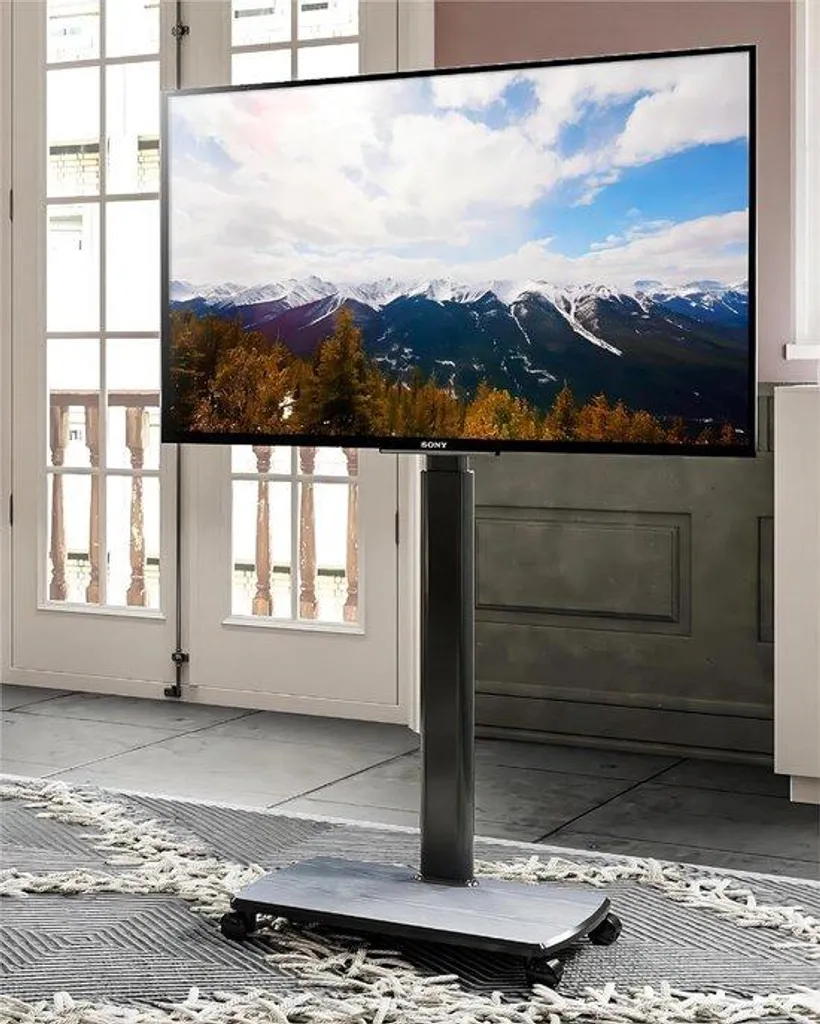 Meuble TV industriel 1,5 m bois 20 mm avec roulettes haute résistance