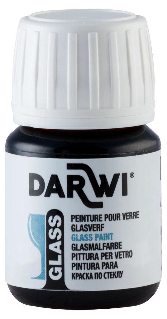 Darwi 5x DARWI Glasmalfarbe, Flakon 30ml, Dunkelblau - Dunkelblau DA0700030236C