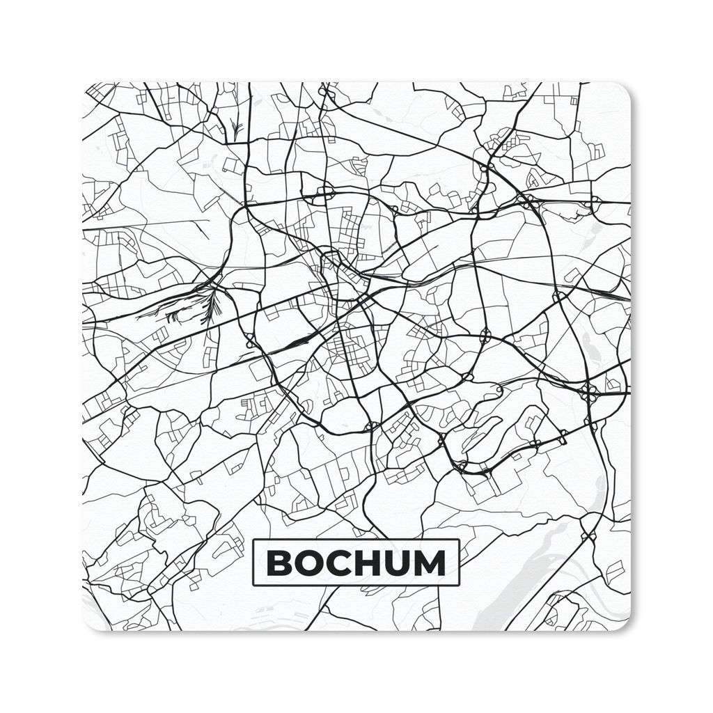 MuchoWow Mauspad Mousepad Stadtplan von Bochum - Karte - Stadtplan 20x20 cm - Mousepads - Maus Mat - Pad - Mausunterlage - Desk Mat - Bureauartikeln