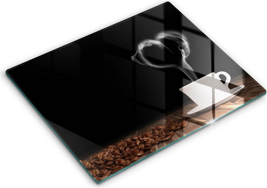 Abdeckung Glas - Küchenabdeckung - 40x52 cm - Abdeckplatte - Kaffeetasse-Herz