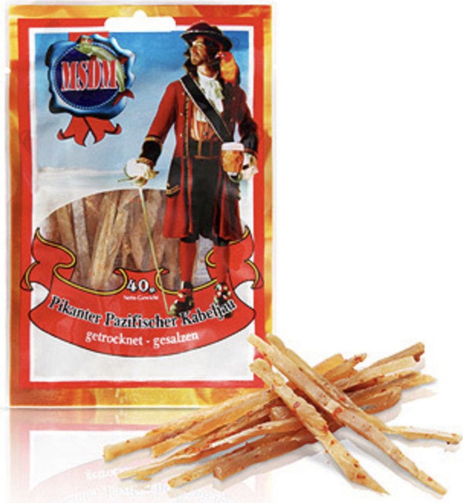 EuroAsia Trockenfisch Kabeljau Jerky Pikanter Gesalzen 36g Produktbild 
