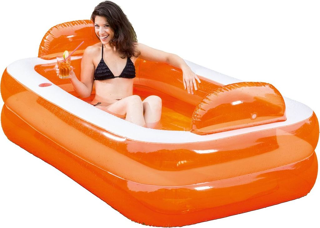 Happy People Pool Relax and Enjoy 195x122x50 cm Orange Produktbild 