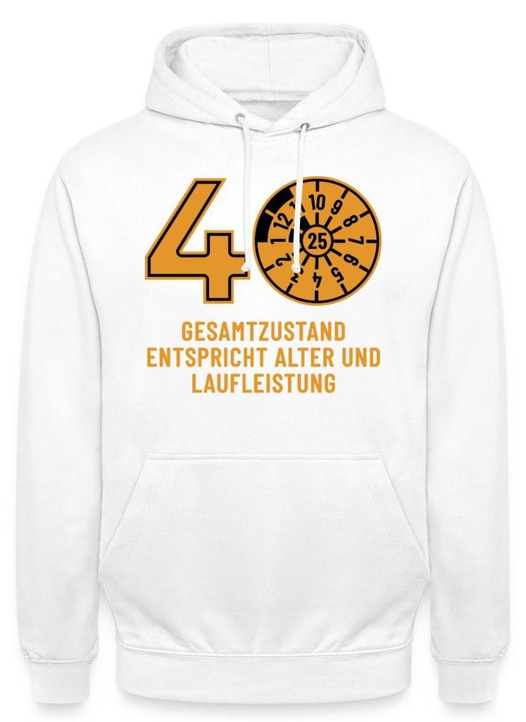 Spreadshirt 40. Geburtstag | Design Uni Hoodie, 3XL, Weiß
