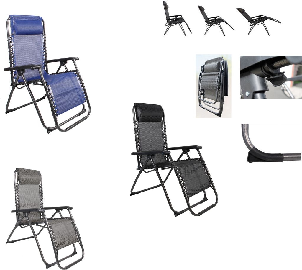 Comfort Relaxsessel Relaxstuhl klappbar & verstellbar Garten Camping Balkon & Terrasse