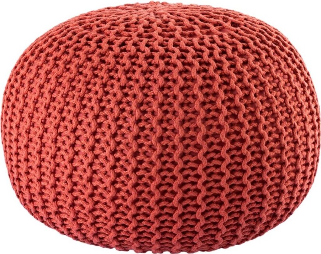Soma Pouf PREMIUM ø45cm Sitzhocker Strickpouf Innen Terrasse Pool Garten nachhaltig terracotta - ginger
