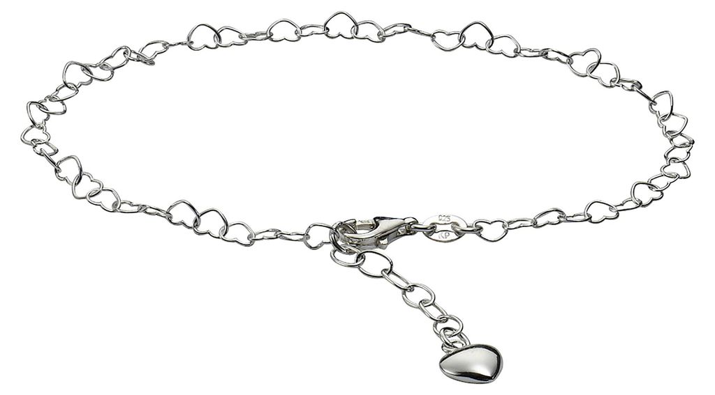 Zeeme Silber Fusskette 925/- Sterling Silber 22/24cm weiß 203200001