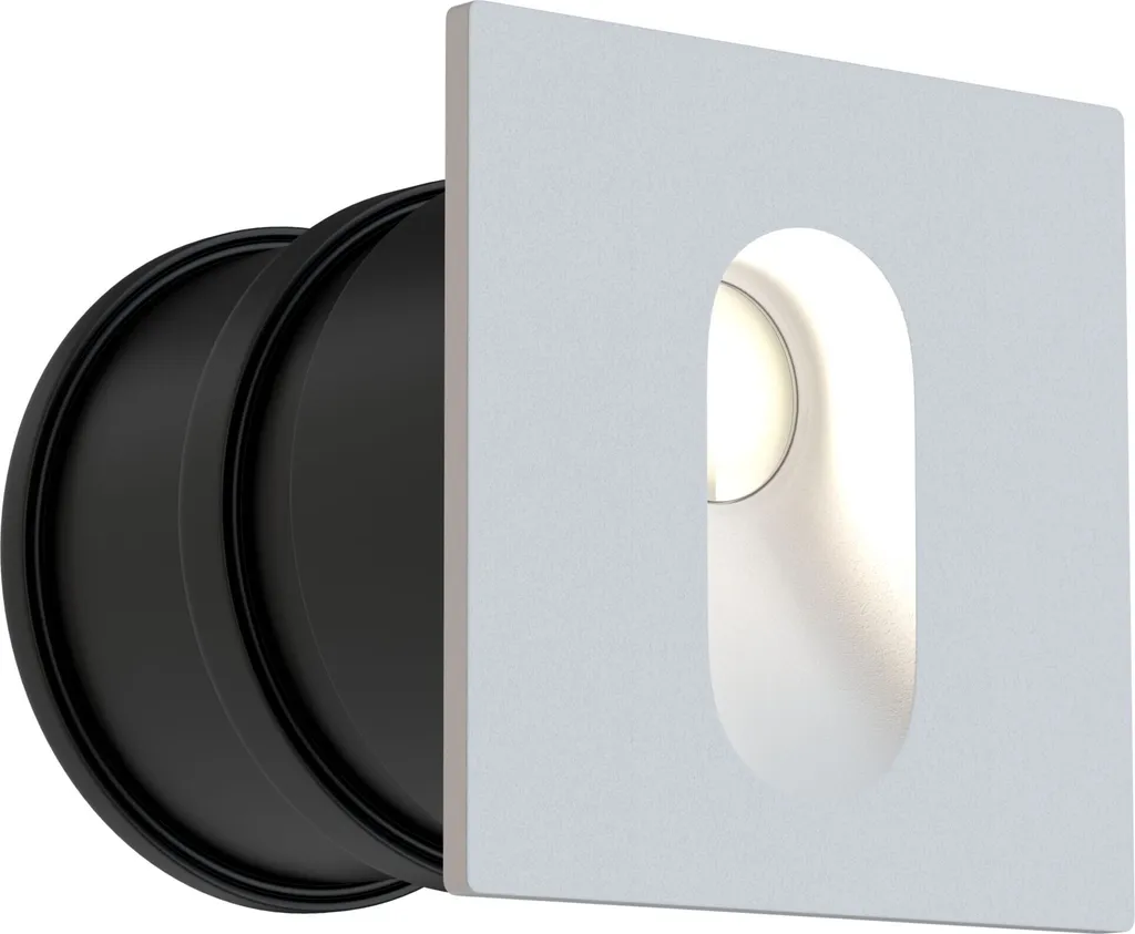 Lampe LED encastrée escalier alu blanc IP54 7x7 cm - Luminaire Série Orion