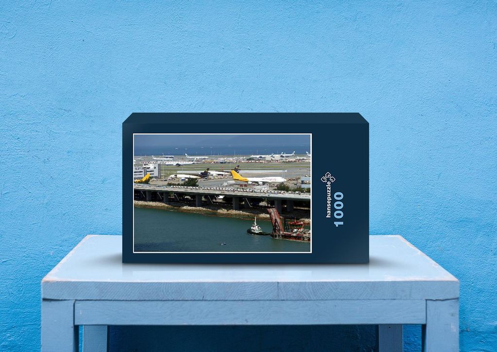 hansepuzzle 20856 - Flughafen Hong Kong Puzzle, 1000 Teile, Orte, 60,0 x 46,0cm mit hochwertiger Aufbewahrung, Kartonbox & Beutel