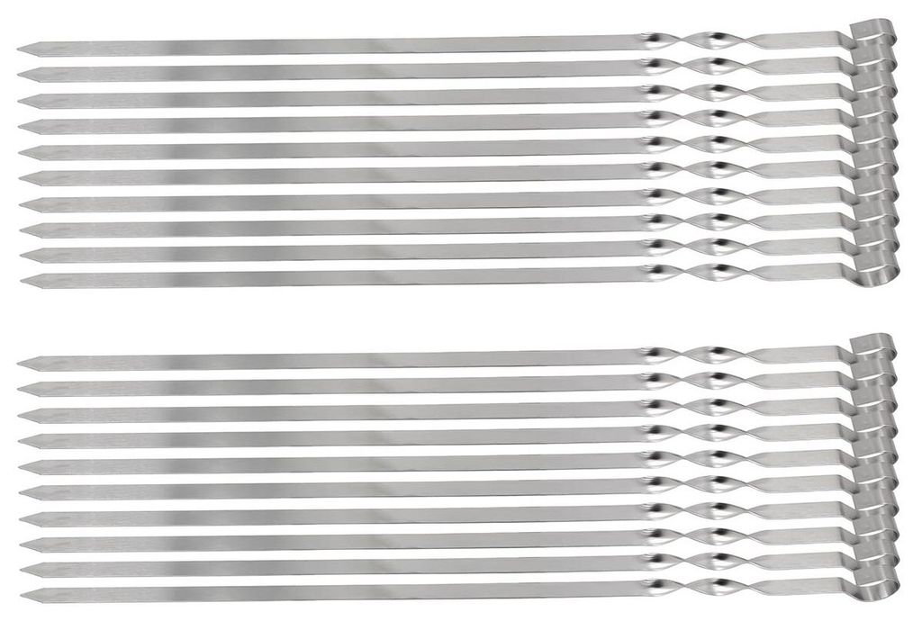 20 SPIESSE Schaschlikspiesse Edelstahl 50cm Fleischspieße Produktbild 