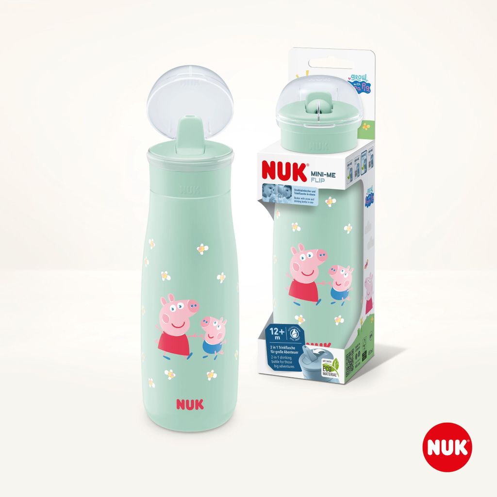 NUK Mini-Me Trinkflaschen Peppa Pig 450ml, grün Produktbild 
