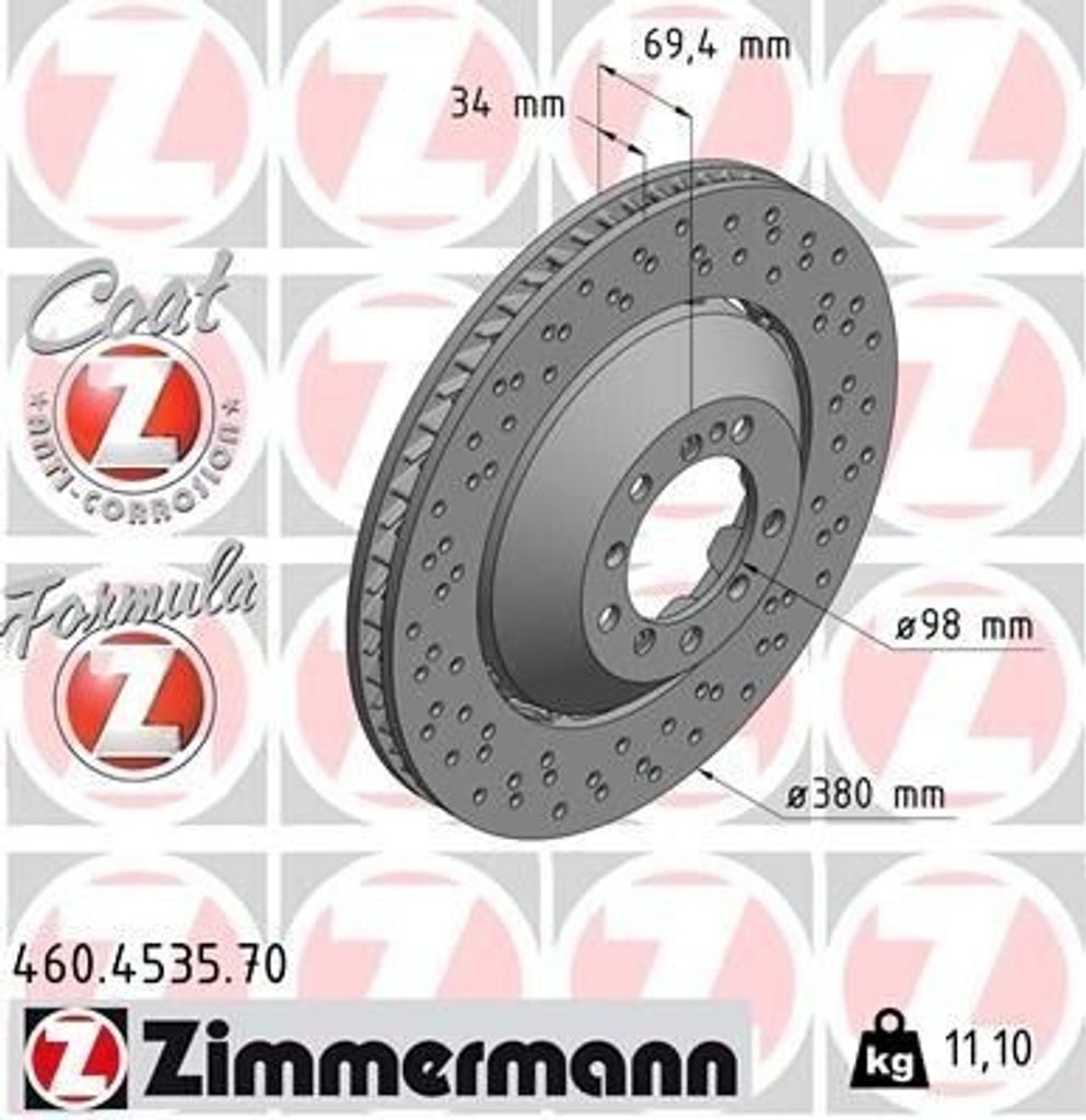 ZIMMERMANN 460.4535.70 - Bremsscheibe für 718 (982), Cayman (981)