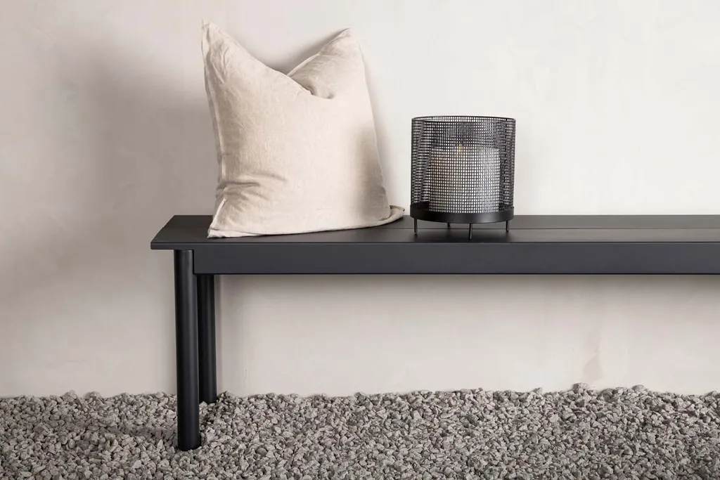 Banc Extérieur Modena Noir Résistant aux UV - Style Minimaliste Chic
