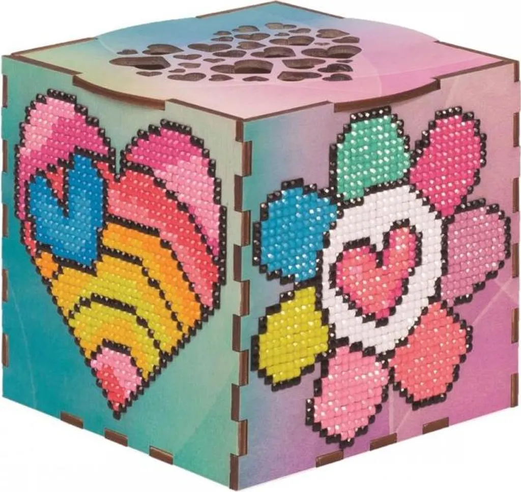 Kit créatif Diamond Painting Rêves roses - Idée cadeau loisir zen bois