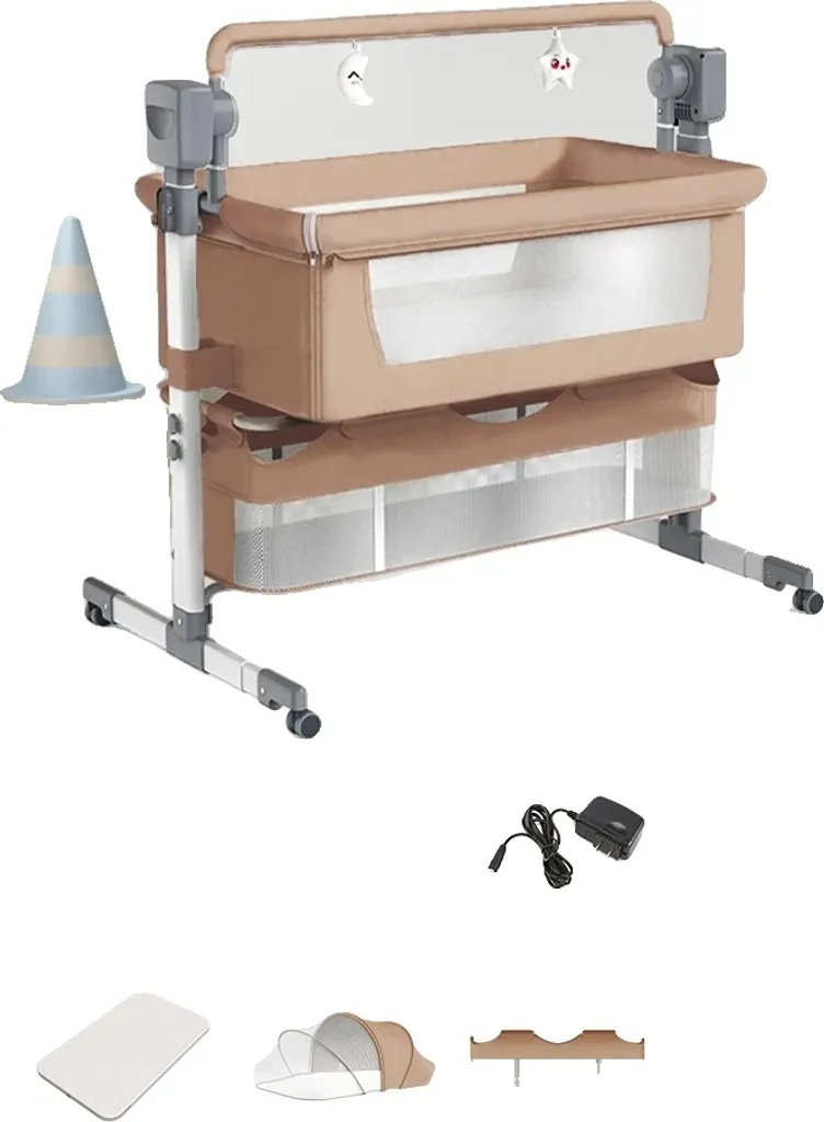 Lit bébé Bluetooth avec matelas ergonomique et commande à distance Pro