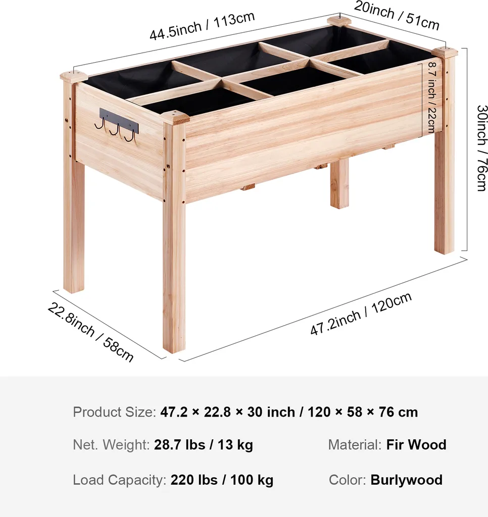 Jardinière bois extérieur 120 cm pour potager de balcon et aromates - 7