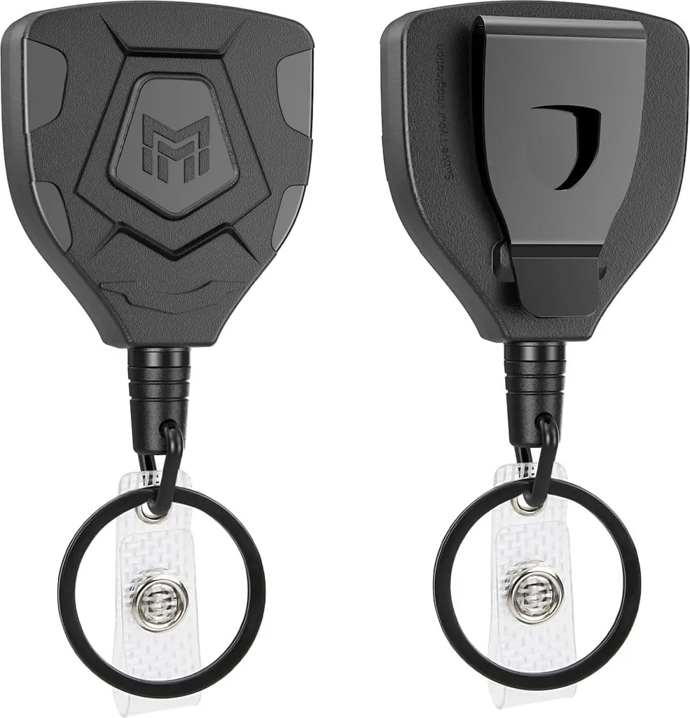 Allecto Premium Porte-clés rétractable avec clip ceinture 2 pièces