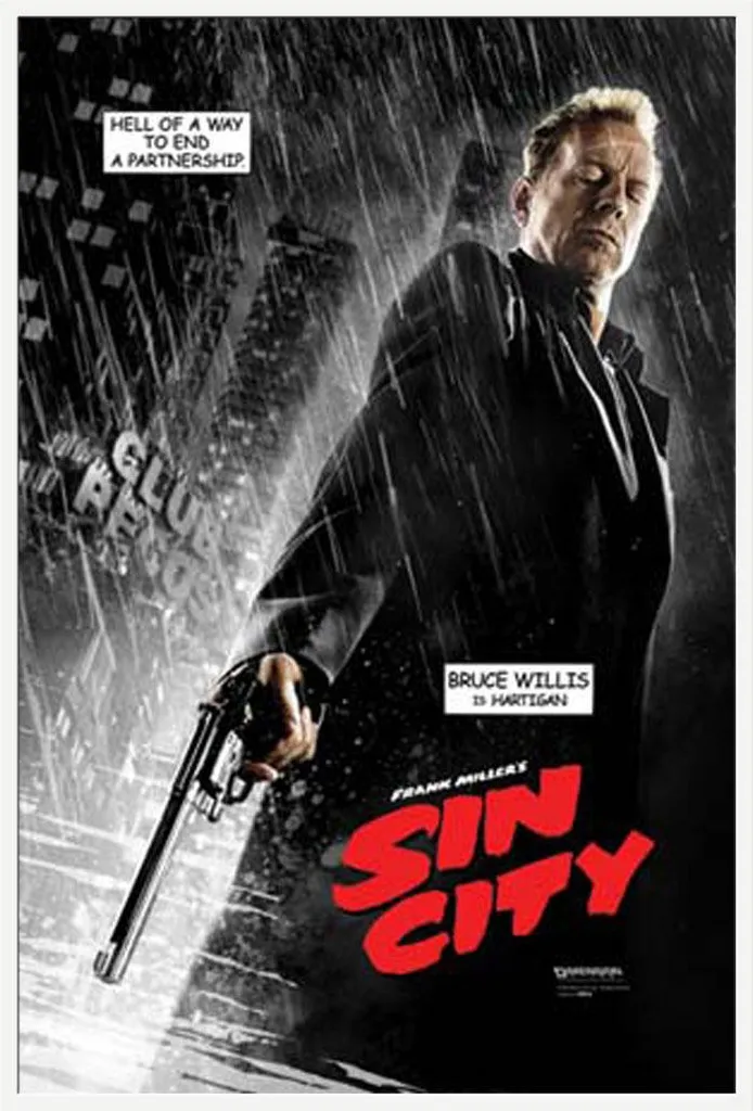 Affiche Sin City Hartigan avec Cadre Anti-Casse Shinsuke Blanc Maxi