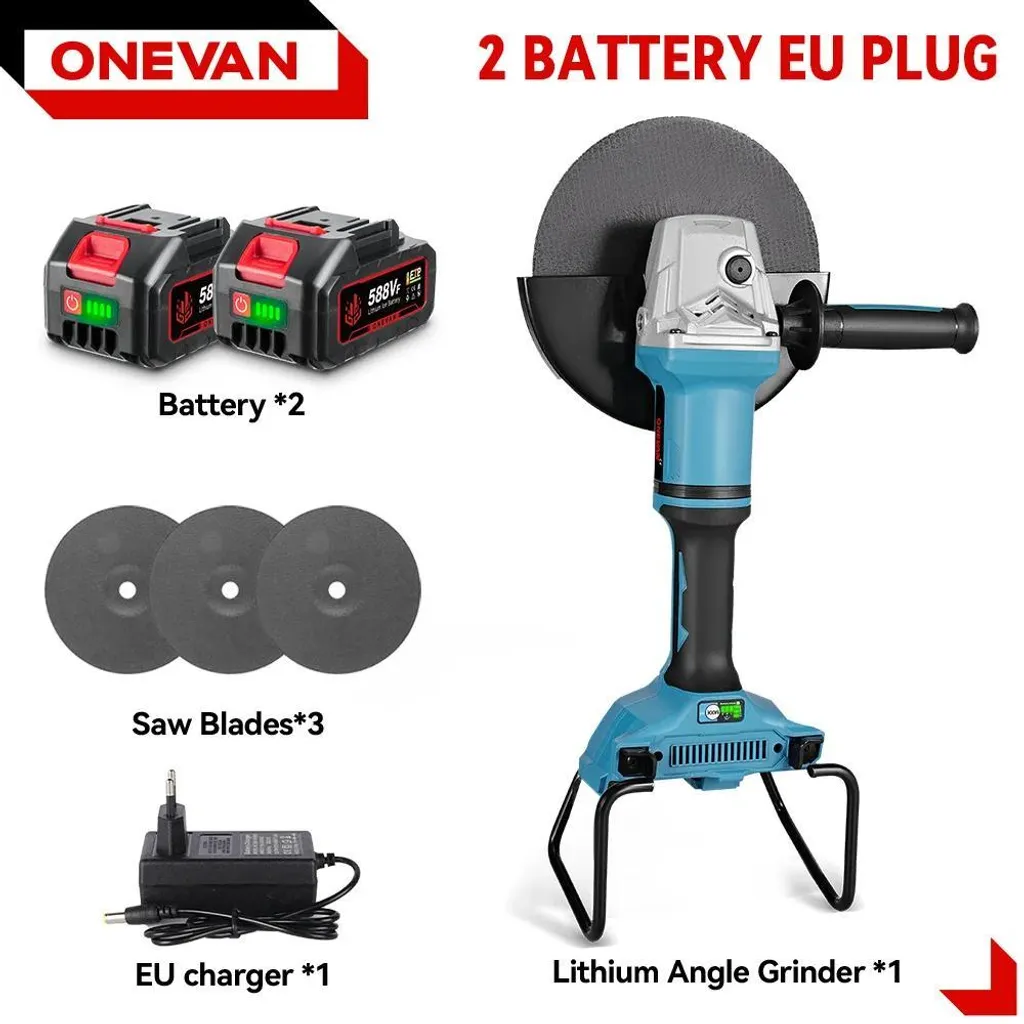 Tronçonneuse d'angle Brushless 180 mm autonome avec double batterie EU - 2