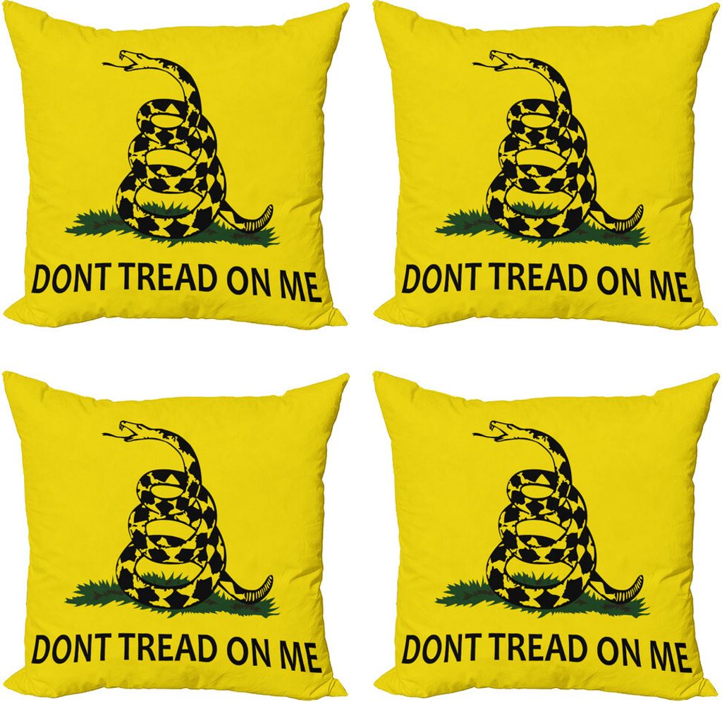 ABAKUHAUS Behandeln Sie nicht auf mir Kissenbezug Set (4 Stück), Gadsden-Schlange, Moderner Doppelseitiger Digitaldruck, 60 cm x 60 cm, Yellow Kok...