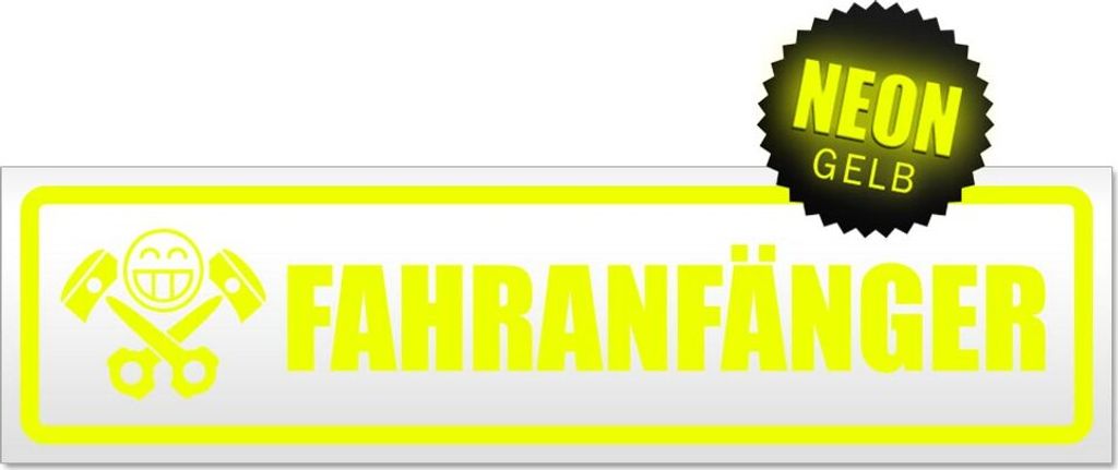 Fahranfänger Kolbenschädel Magnetschild Schild magnetisch