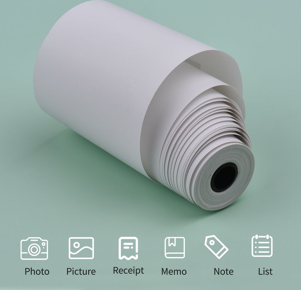 10 kusov bielych prázdnych kotúčov termopapiera 57 x 30 mm Obrázok produktu 4