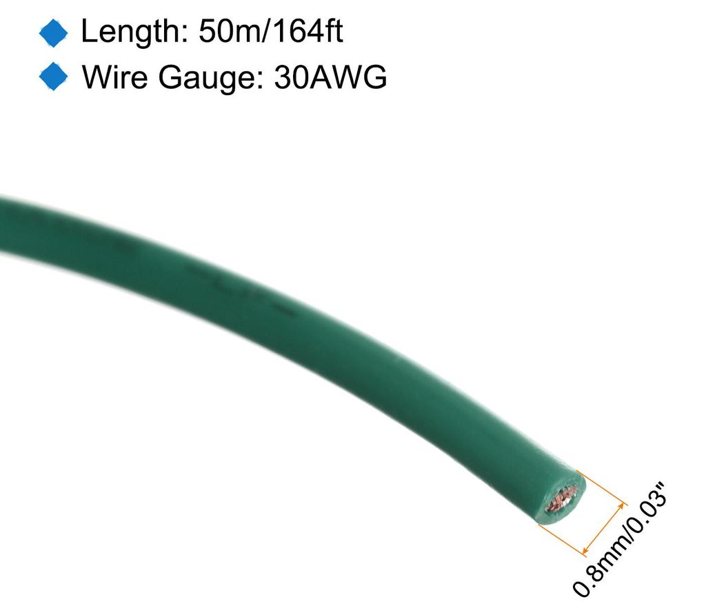 50m 30AWG Elektronik Kabel Gerollt, Elektrodraht UL1007 Spule 6mm2 Durchmesser Verzinnte Dr?hte PVC Elektrokabel fš¹r DIY, Kabel Verl?ngerung, Ve...