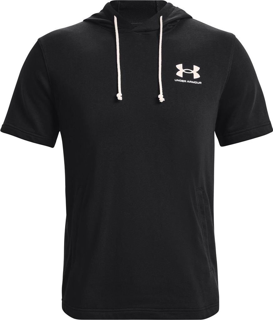Under Armour Herren Rival Fleece Kurzarm Hoodie - 1370396, Farbe:Schwarz, Textil:XXL