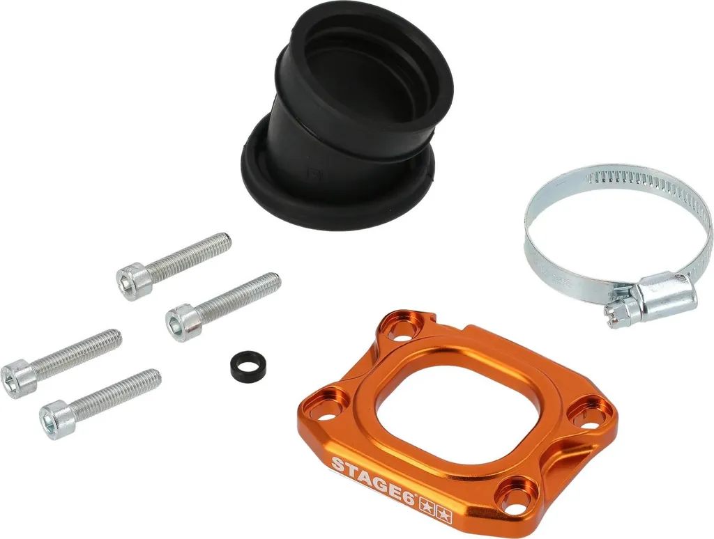 Collecteur d'admission CNC Stage6 360 orange pour carburateur PWK 30-34mm