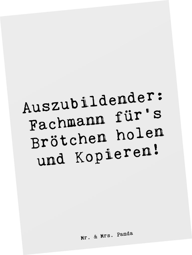 Mr. & Mrs. Panda Postkarte Spruch Auszubildender Profi - Weiß - Geschenk, besonderer Moment, Postkarten, Anerkennung, Berufe, Unterstützung, Beru...