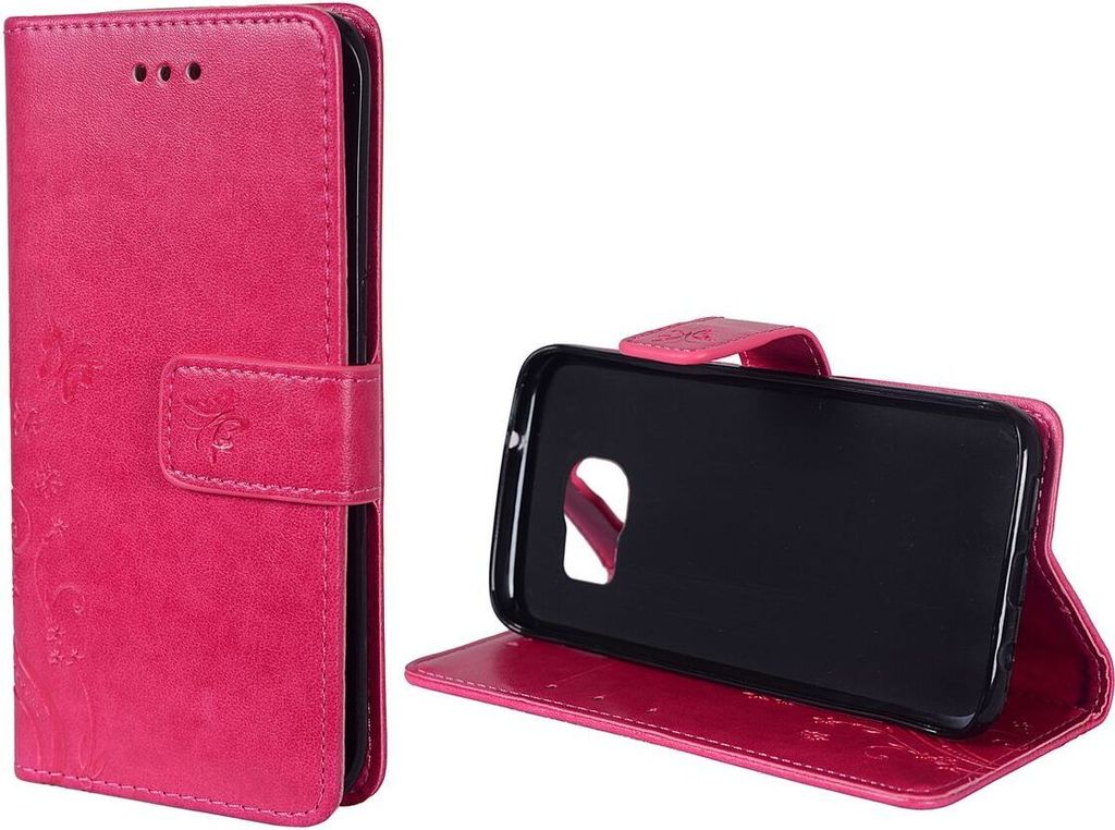 Schutz Hülle Blumen für Handy Samsung Galaxy S7 Edge Pink