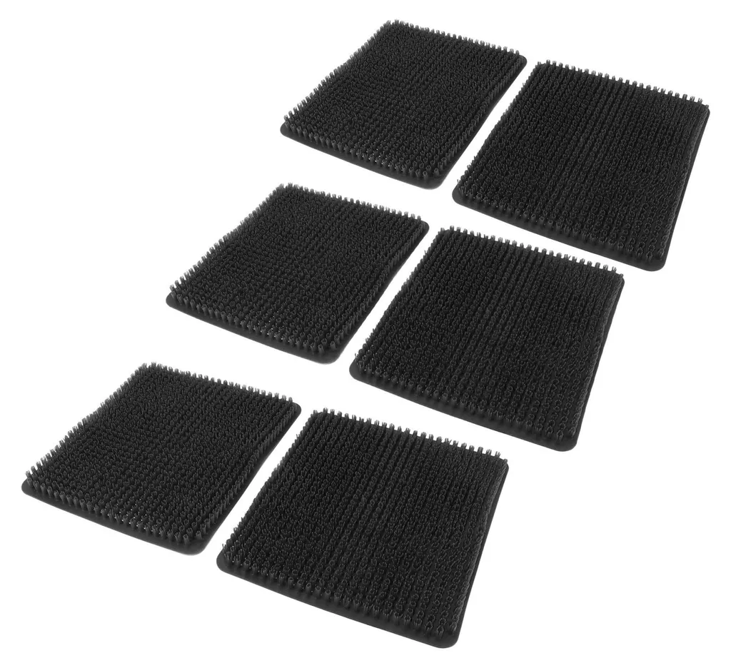 Tapis de ponte pour poules en plastique PE noir - Lot de 6 accessoires