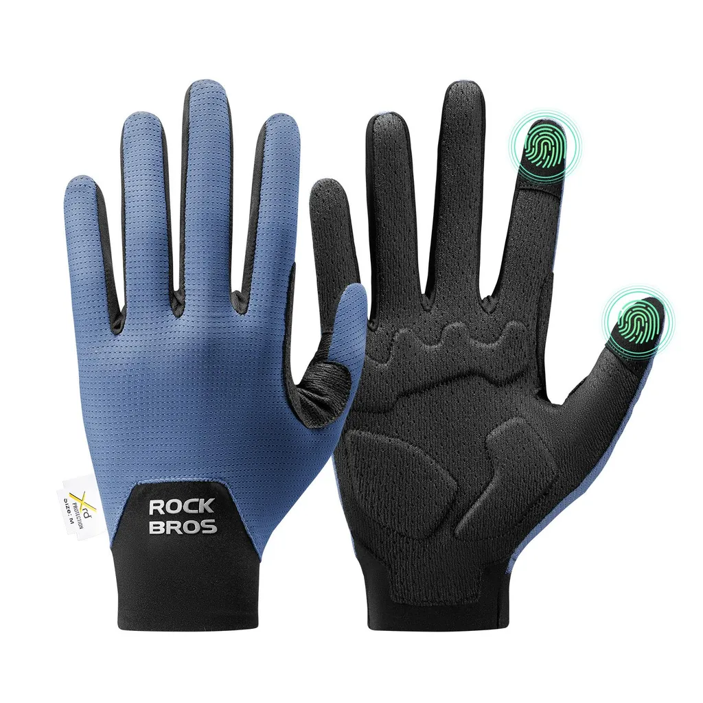 Gants de vélo anti-douleur ROCKBROS XXL bleus pour mains sensibles