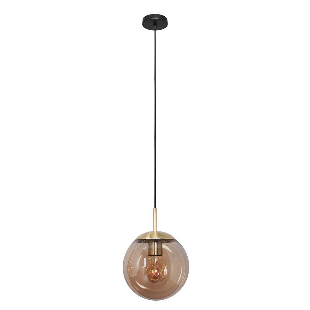 Steinhauer Pendelleuchte Bollique 1-flammig Bernstein 25x25cm