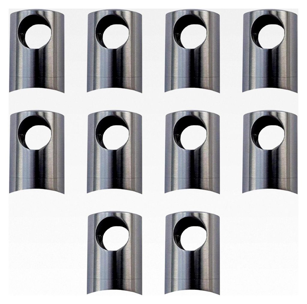 10 x Querstabhalter Edelstahl Ø 22 mm für 10 mm Rundstäbe