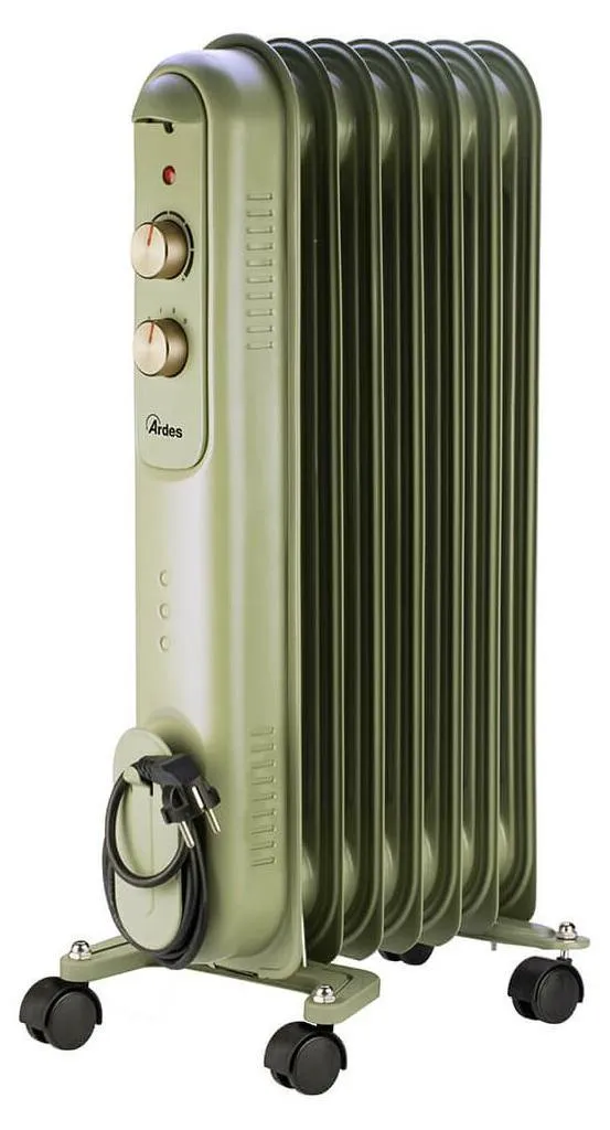 Radiateur bain d'huile électrique 1500W Ardes AR4R07VIN coloris vert 7 fins
