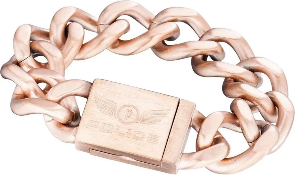 Bijou Police PJ25016BSRG/02 avec Fermoir Aimanté Acier PVD Rose et Cuir