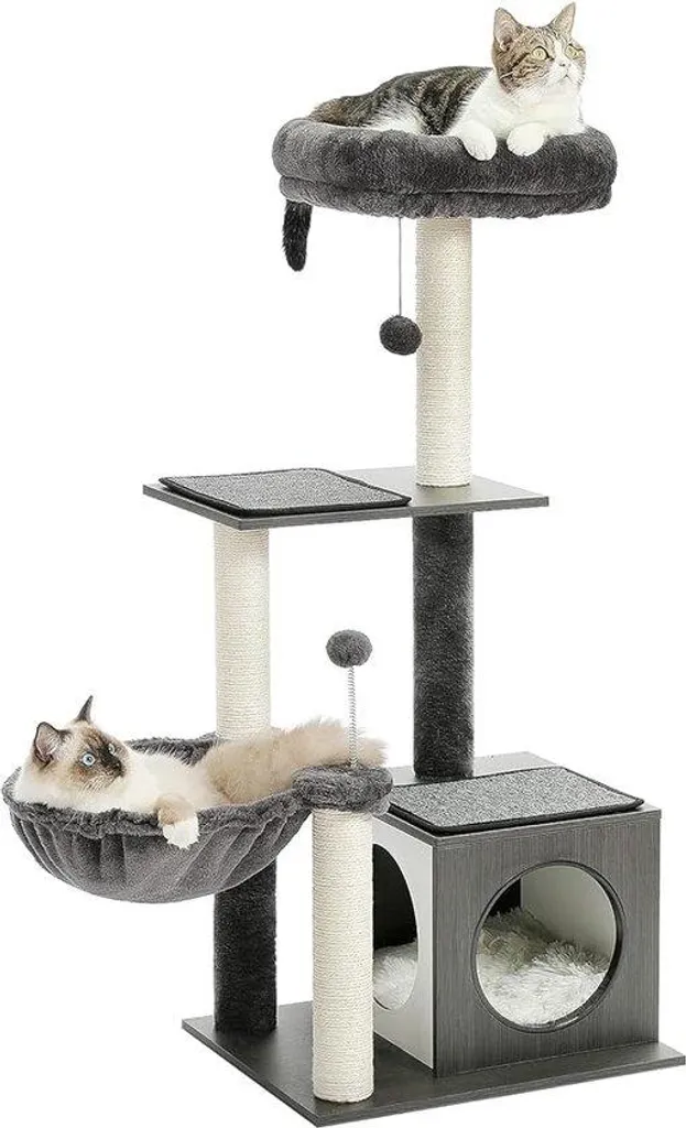 Mobilier pour chat : centre d'activités avec poteau à grimper et maison